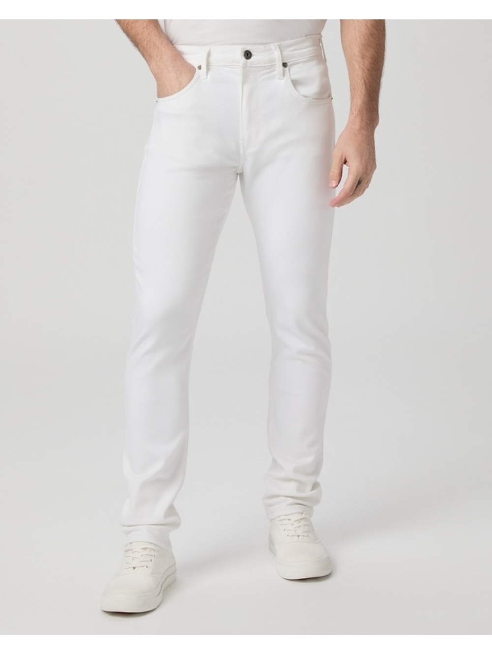 PAIGE Lennox Men’s 32 Slim Jeans White Icecap Stretch Transcend Denim